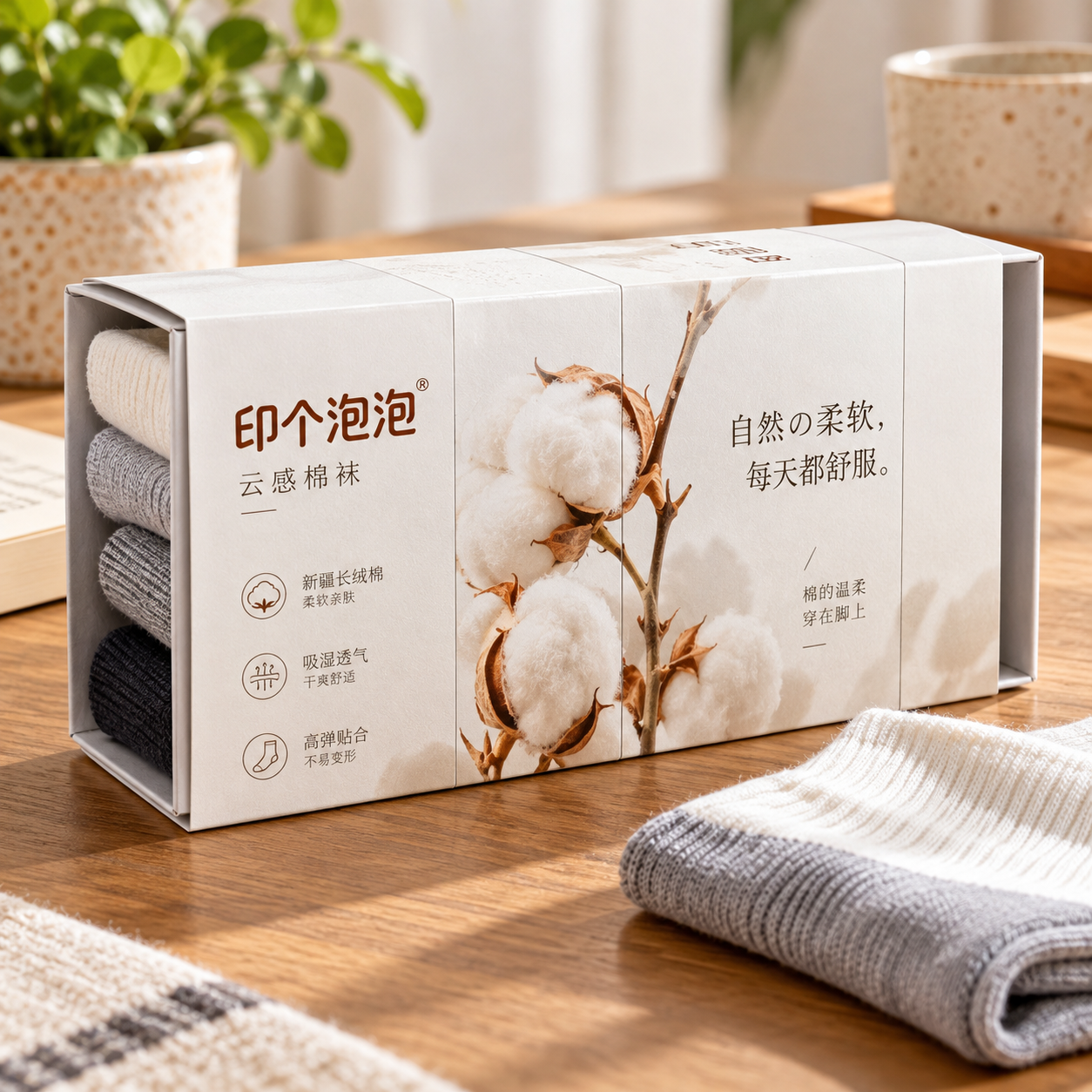 卡纸封套与包装产品搭配的设计场景
